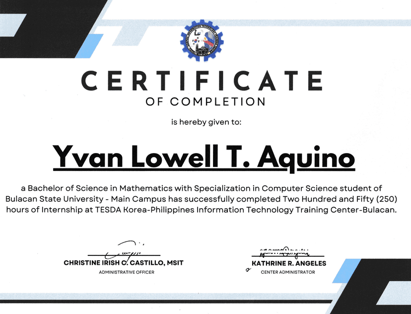 Tesda Certificate
